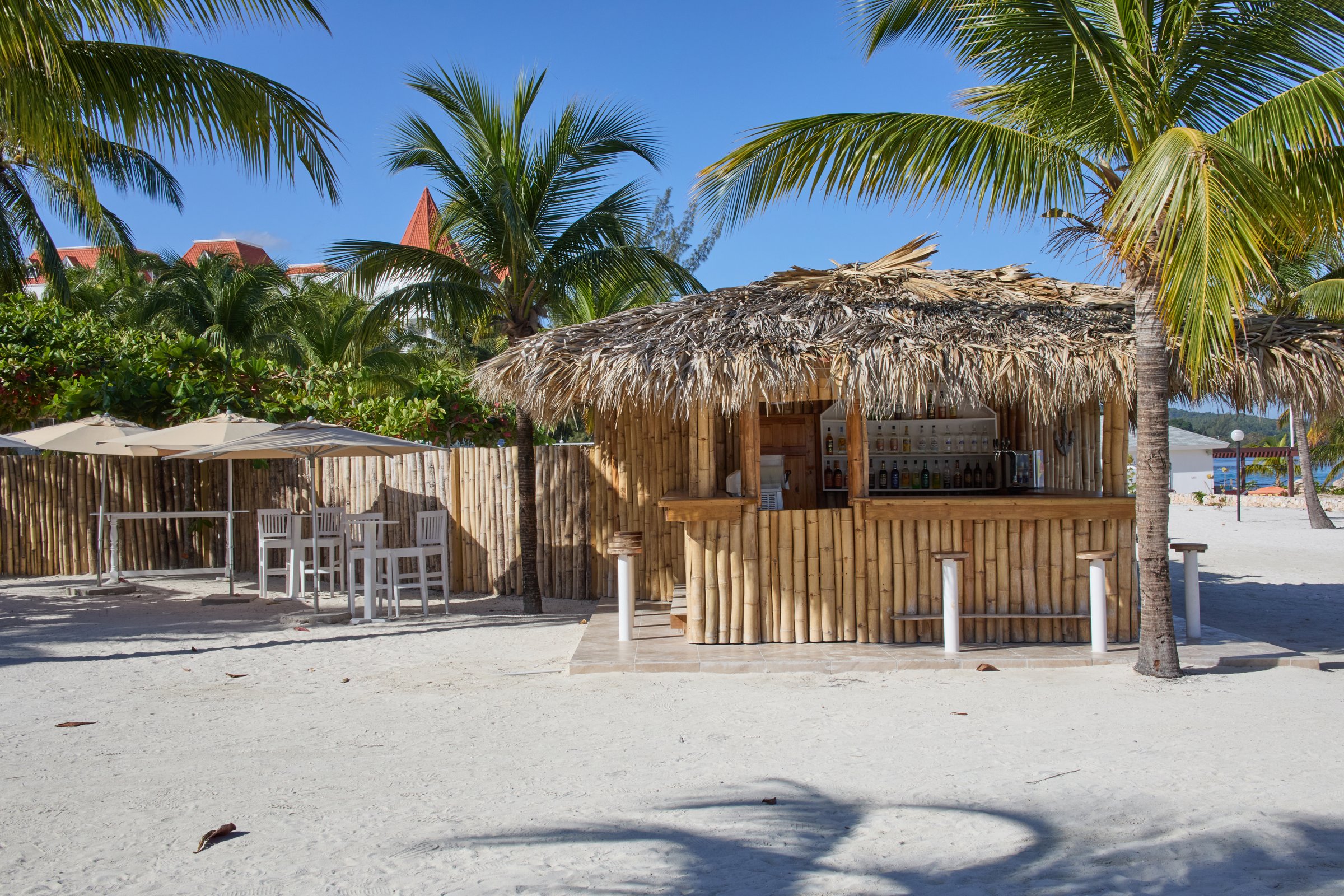 Thatched beach bar on the sand