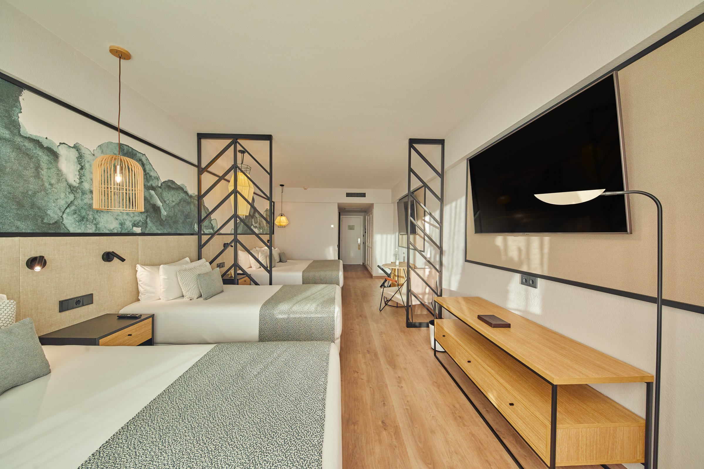 Family room with two double beds