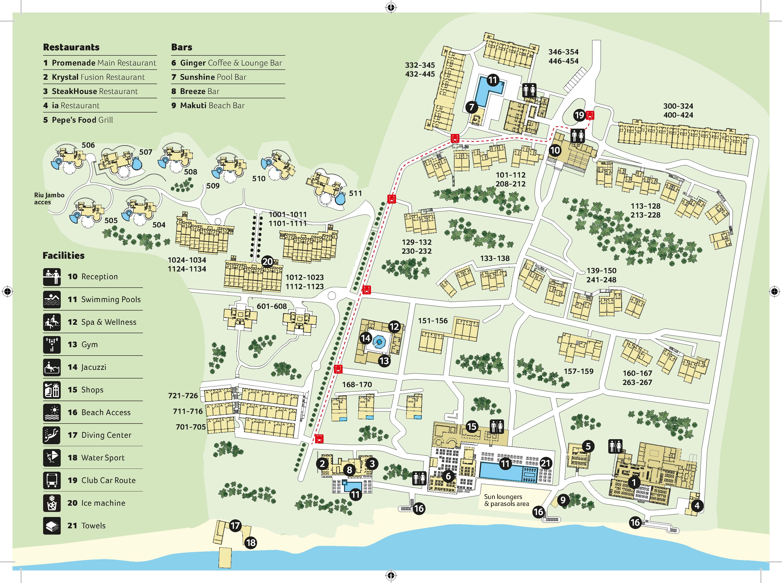 Map of Hotel Riu Palace Zanzibar