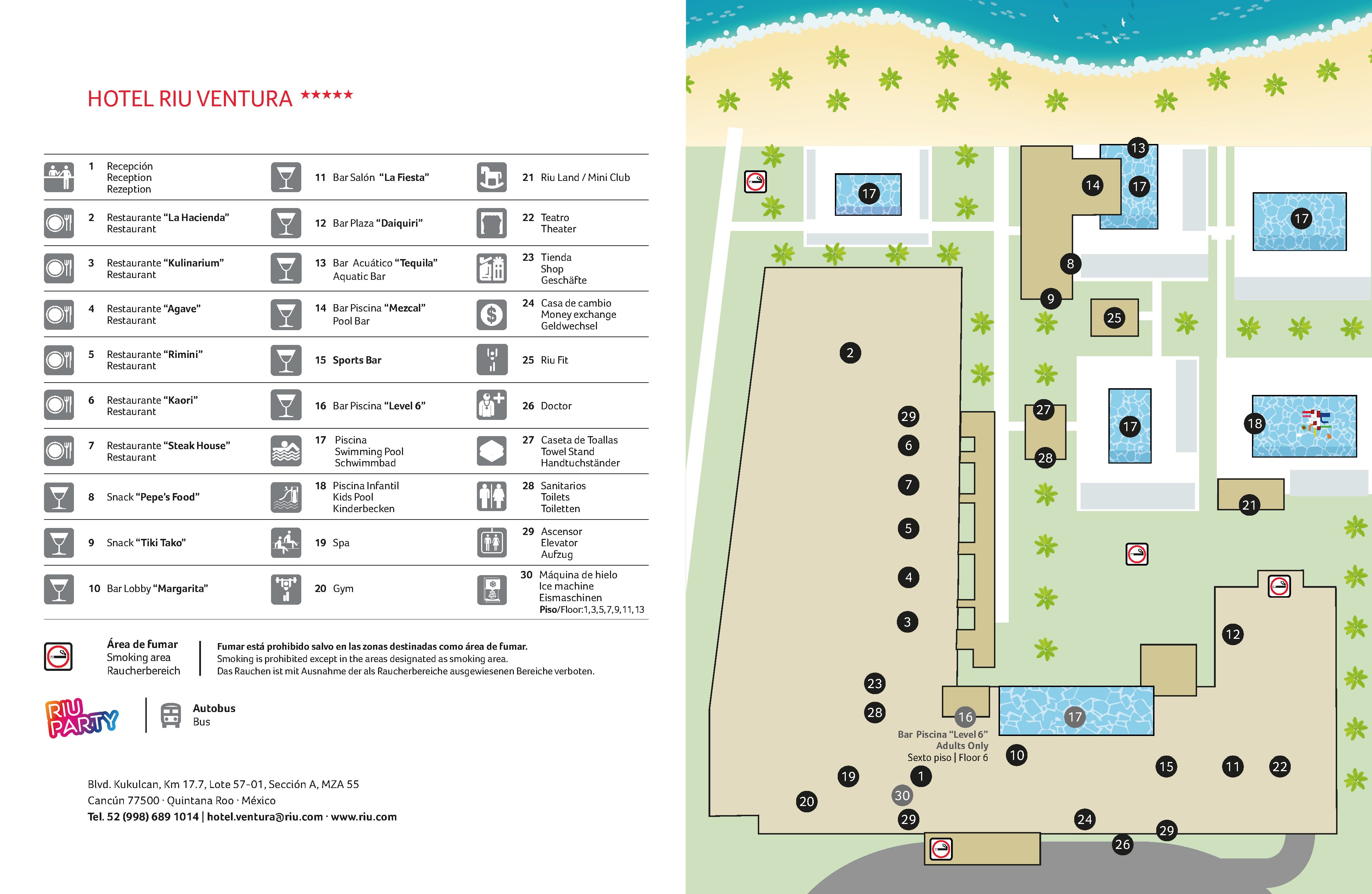 Map of Hotel Riu Ventura