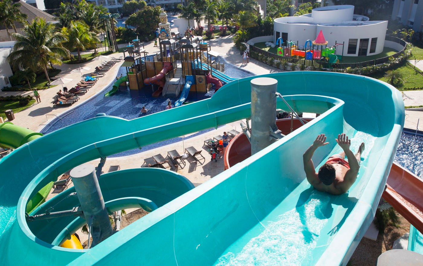 Splash park water slides