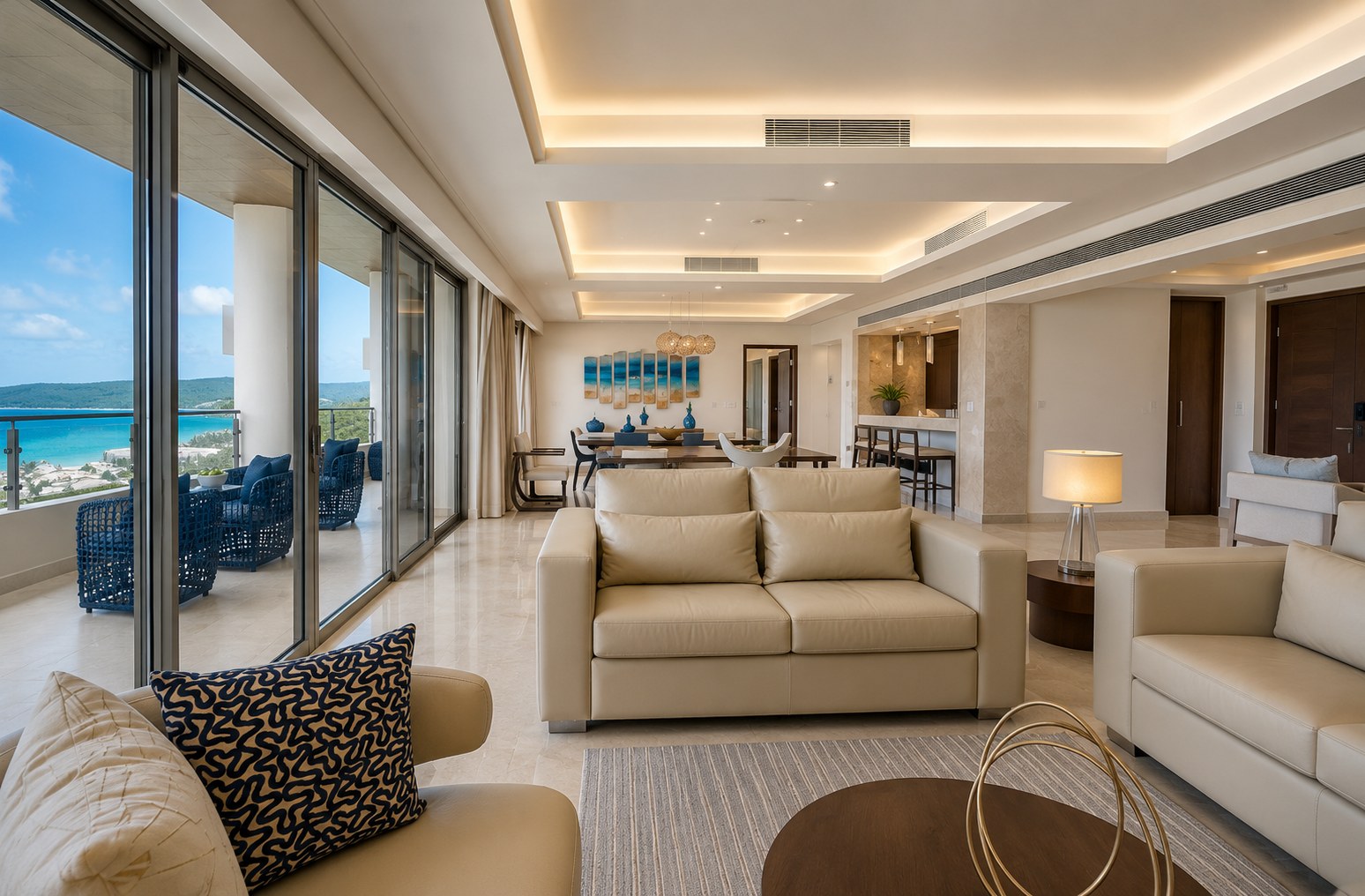 Chairman Suite living room with ocean view
