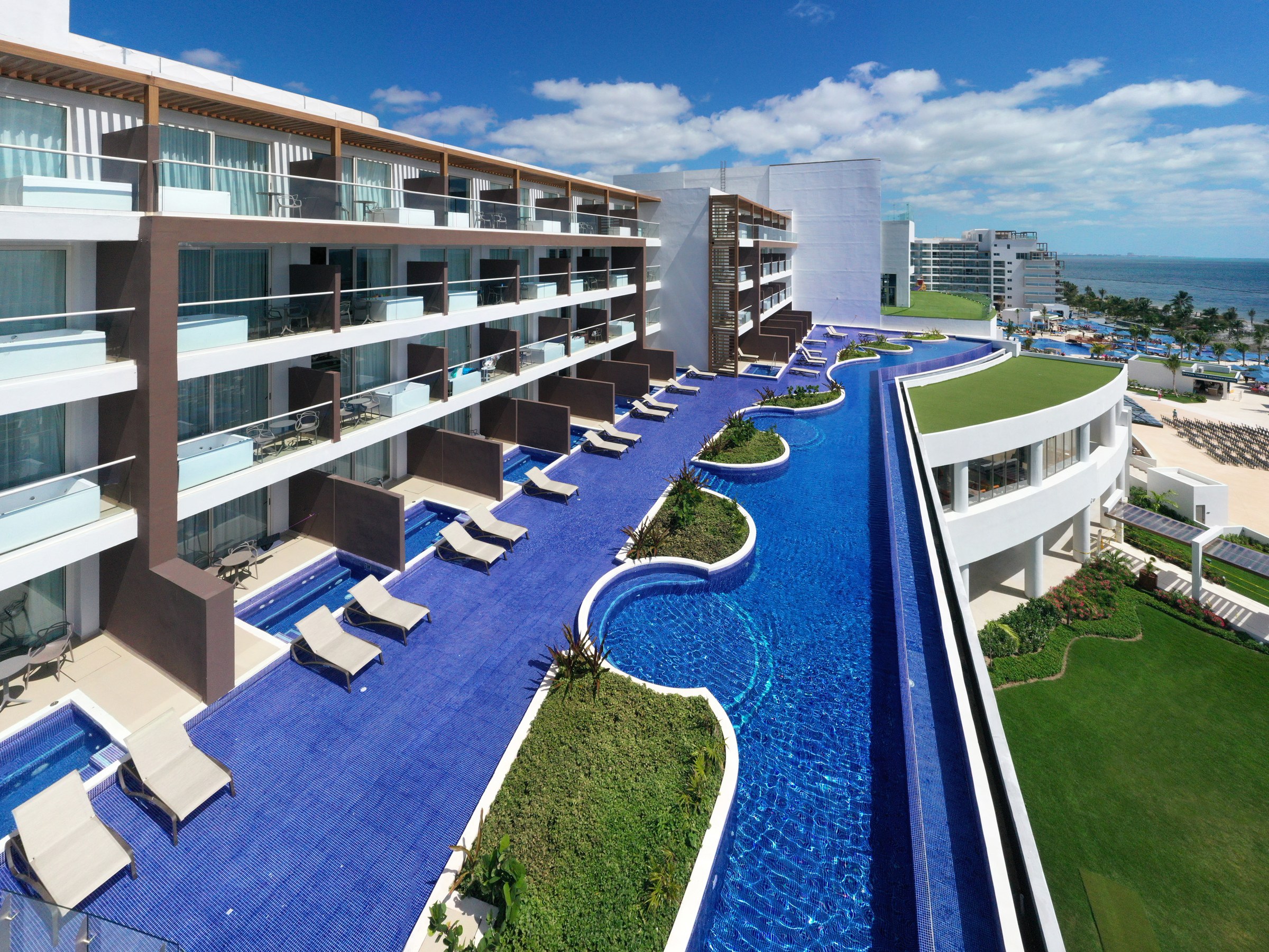 Swim-out ocean-front suites from above